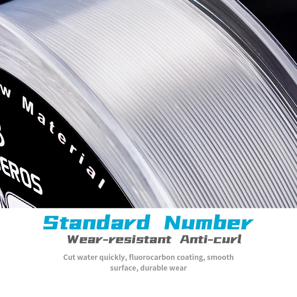 100M 300M 500M High Abrasion Resistance Carbon Fiber Coating Monofilament Fishing Line FluoroCarbon String Cord Wire Anti-Curl fishing line fishing tackle