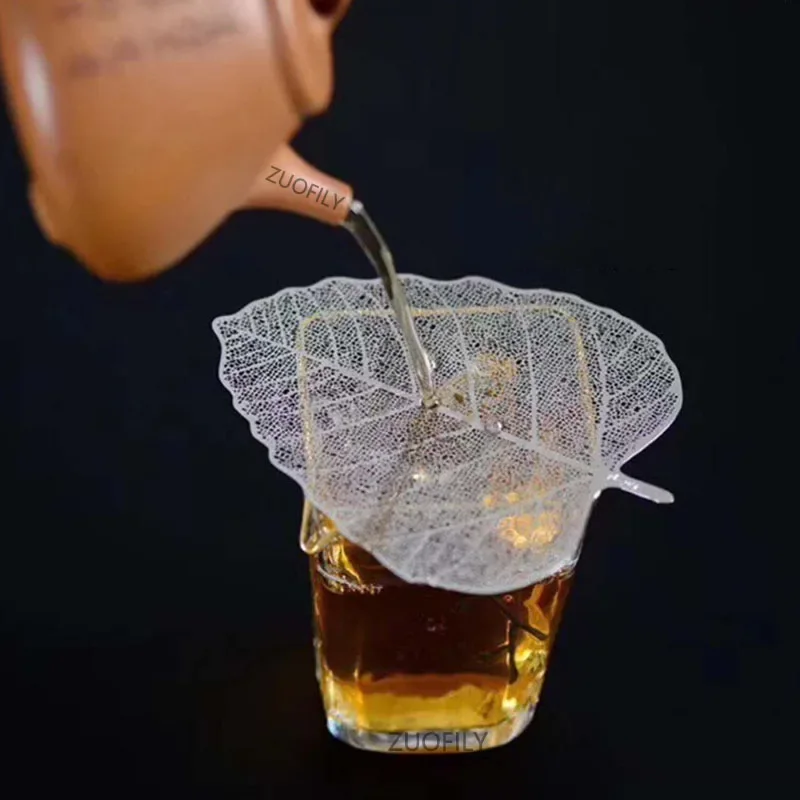 Stainless Steel Bodhi Leaf Tea Filter Net Kong Tea Set Teapot TeaCup Strainers Leaf Strainer Drinkware Teaware Gadgets tea infuser tea strainer tea filter