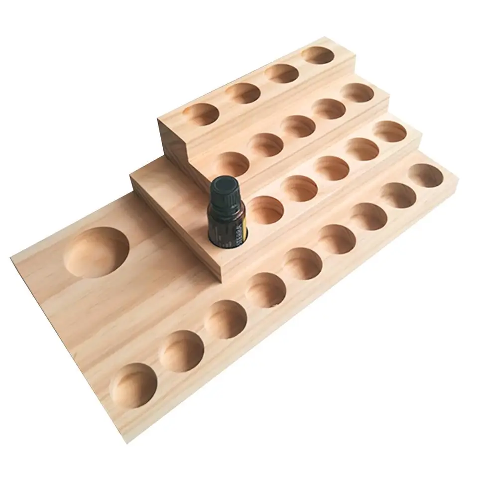 Wooden Essential Oils Storage Rack Organizer Display Stand