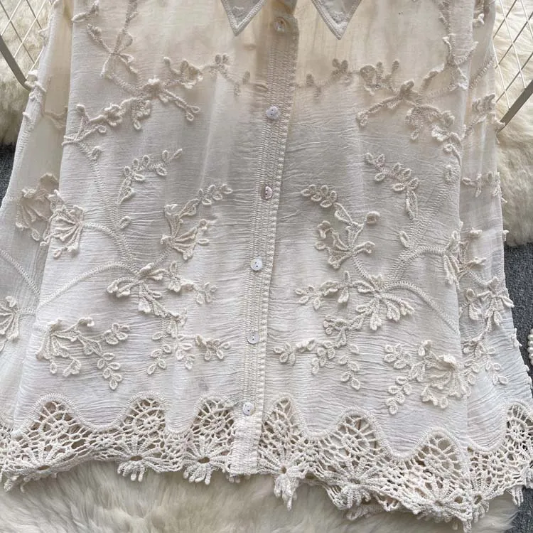 Женская кружевная блузка в стиле пэчворк, белая блузка большого размера ...