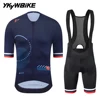 YKYWBIKE Men's Cycling Jersey Sets Bib Short Suit Short Sleeve Bicycle Clothes Road Bike Jersey Bib Shorts Cycling Clothing 3