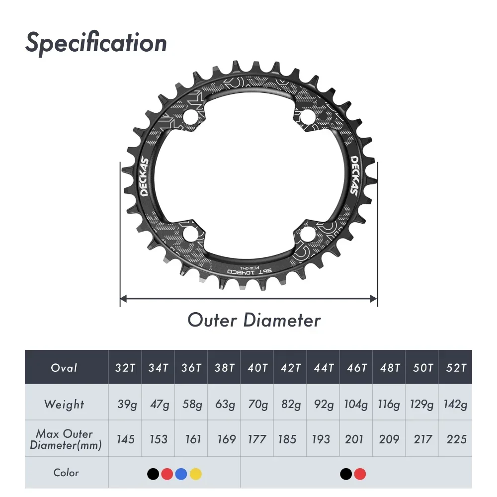 Bike Chainring 104BCD For Shimano MTB Bicycle 32t-52T Ultralight