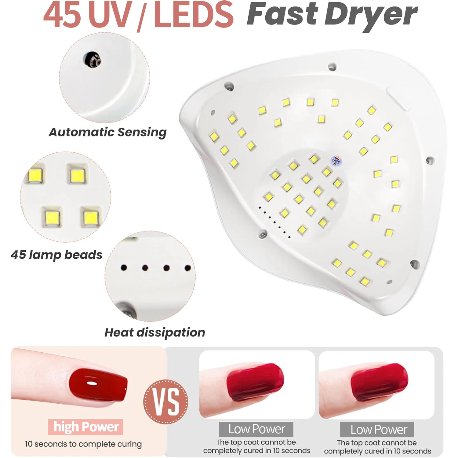SUNX5 MAX UV LED Nail Lamp Professional Nail Dryer Gel Polish Light UV Nail Light with 4 Timer Setting Polish Curing Gel LED 3