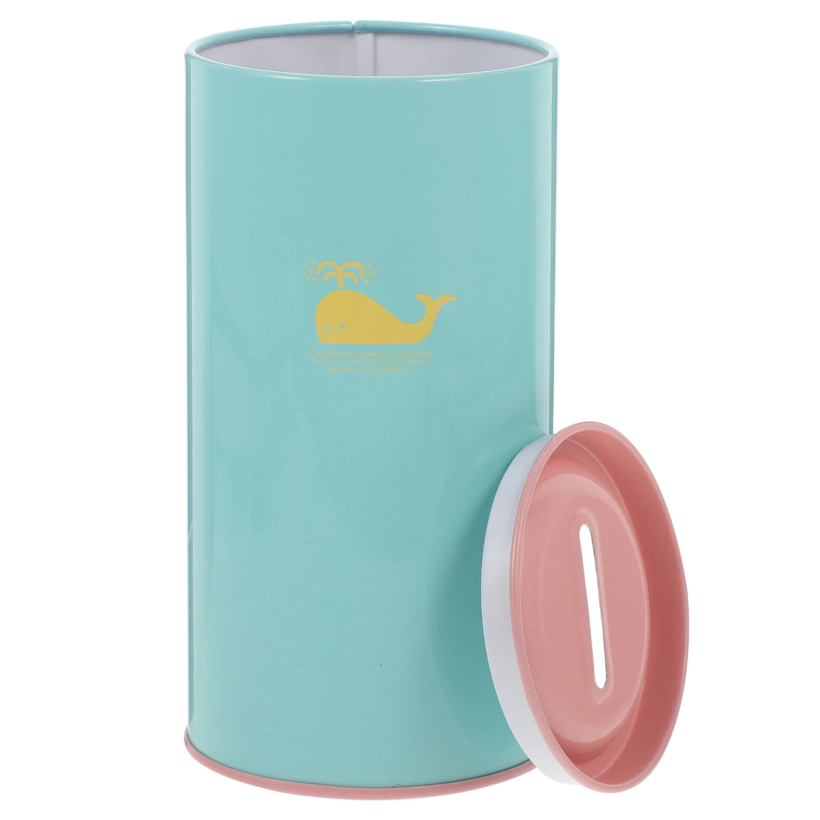 1Pc Children S Piggy Bank Metal Money Pot Coin Savings Box Iron Jar For Kids Room Cartoon Whale Design Square Shape Student Gift 5