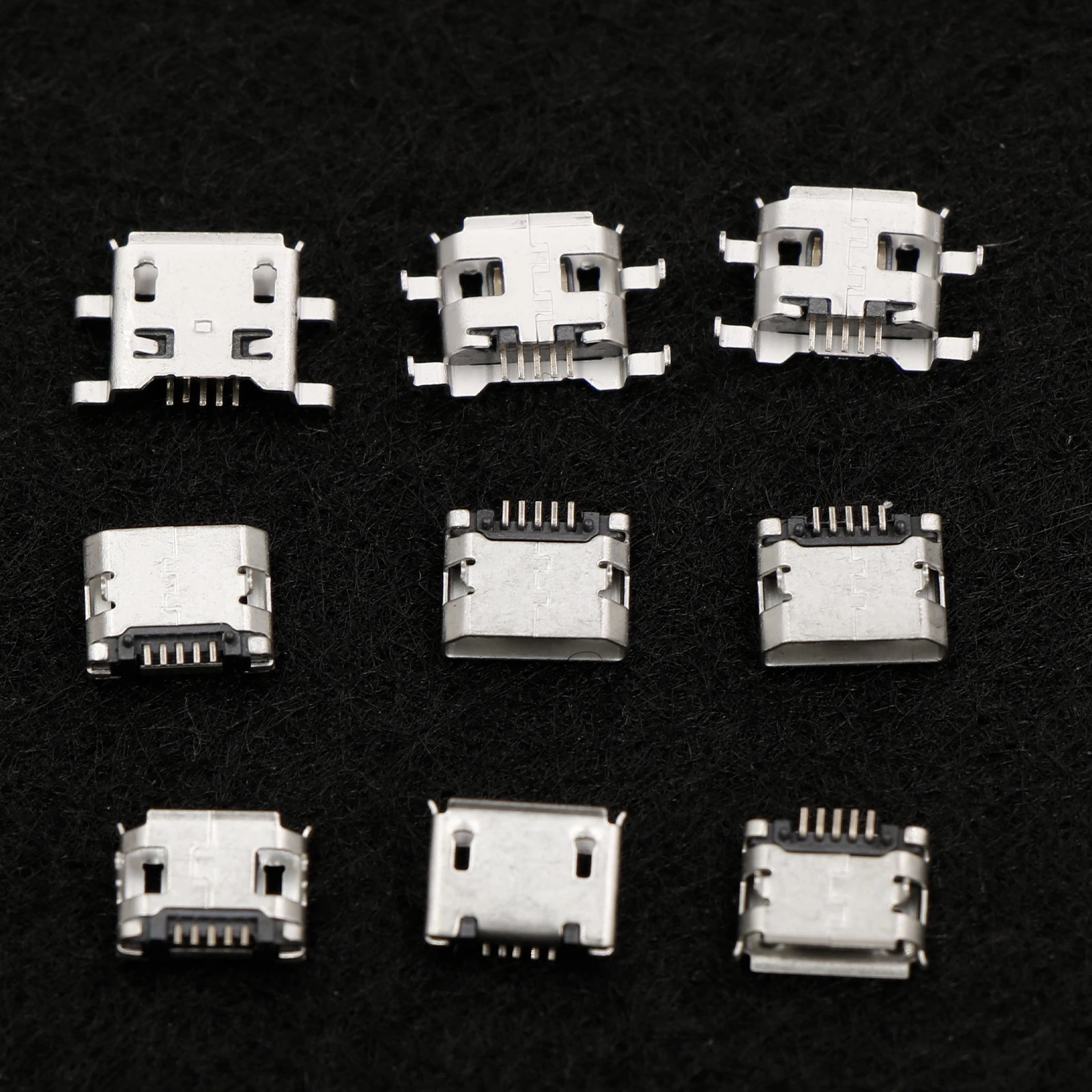 5 Pin SMT Socket Connector Micro USB Type B Female Placement 50/60Pcs 12 Models SMD DIP Socket Connector For PCB DIY Charging