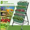 Vertical Raised Garden Bed Planter Box5 Tiers Vertical Garden Planter with Drainage System&4 Hooks for Plants Vegetables Flowers 2