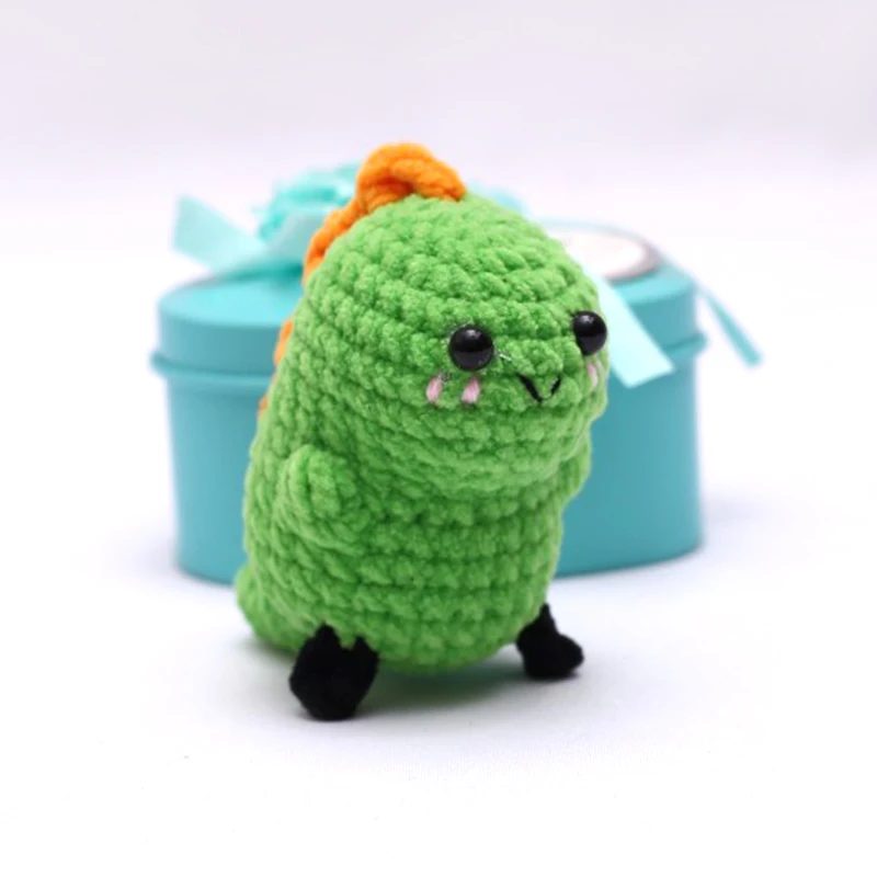 Cute Crochet Animal Dinosaur Doll Handmake Knit Dinosaur DIY Hand-crocheted Finished Product Key Holder Backpack Decor Accessori
