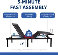 Adjustable Bed Base Frame,Electric Bed with Head and Foot Incline, Soft Cover & Zero Gravity & Wireless Remote with Backlight 2