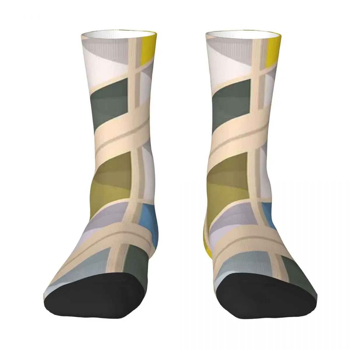 

Le Corbusier Architecture Illustration Minimalist Colored Cite Radieuse Socks Harajuku All Season Long Socks for Unisex Present