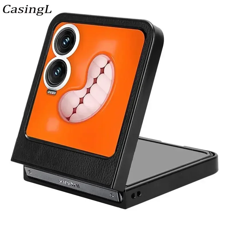 SHIEID Custodia in pelle Tecno Phantom V Flip2 Case, Premium PU Leather Tecno Phantom V Flip2 Case Cinturino da polso + supporto, Cover per Tecno Phantom V Flip2-Nero