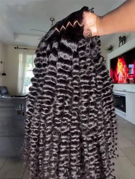 250 Density Loose Waves Wigs Human Hair Deep Wave 13X6 Hd Lace Frontal Wigs Curly Human Hair Wigs With Bleached Knots 30 40 Inch 1