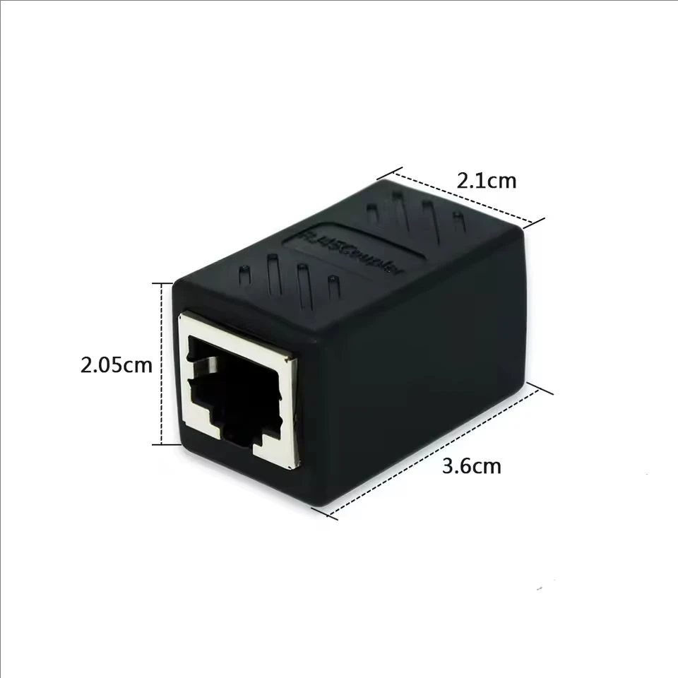 Ethernet LAN Splitter Connector Adapter, RJ45 Female to Female Coupler, CAT5/CAT6 Socket