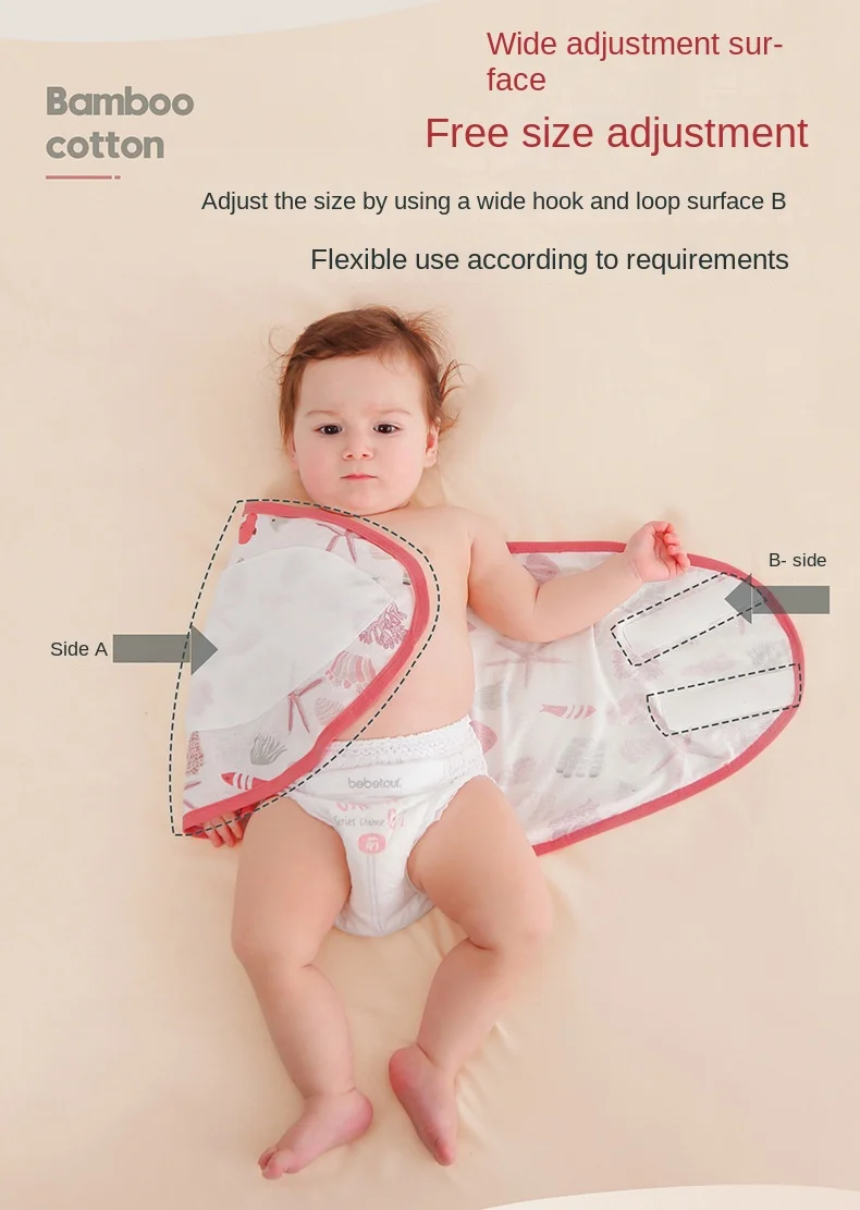 Baby Swaddle Blanket 0-6 Months Strap Protect Belly Baby Sleeping Blanket Wrap for New Born Thin-style for Summer - 6