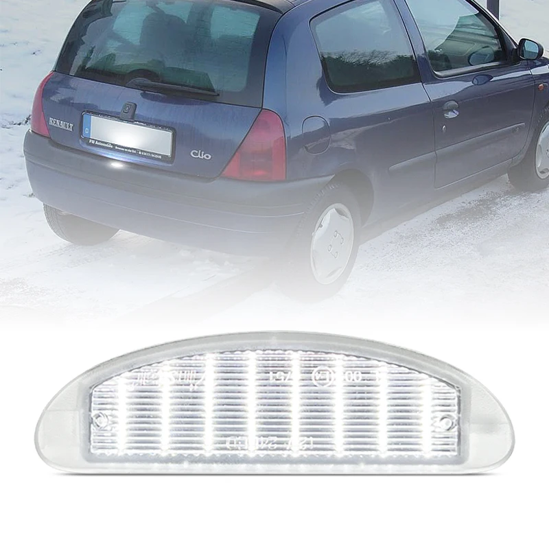 

Для Renault Clio 1998-2005 фаска 1993-2007, цвет белый, фотоэлемент с номерным знаком, замена OEM 7700410754