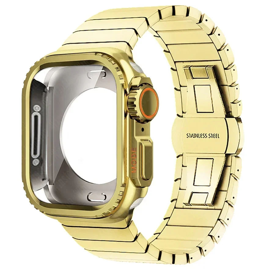 Premium Stainless Steel Watch Case & Band with Protective Shell
