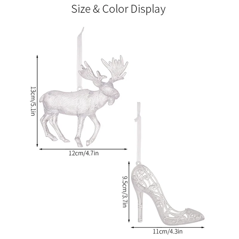 Christmas Hanging Pendants Acrylic Elk Crystal Shoes Ornaments Xmas Tree Decoration Christmas Accessories