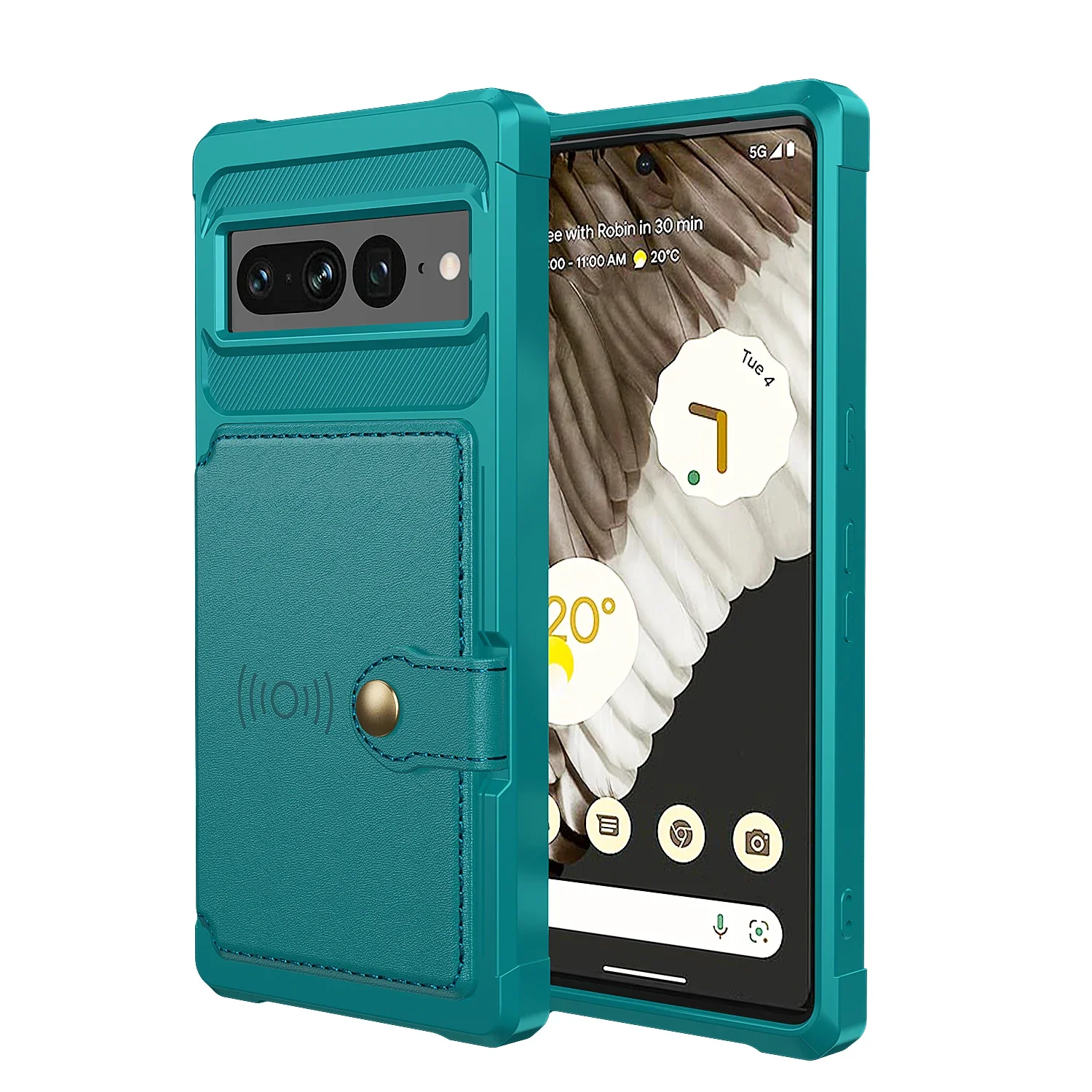 Leather Wallet Card Slot Magnetic Case - Protective Shockproof Stand Pocket with Car Mount-Friendly Design