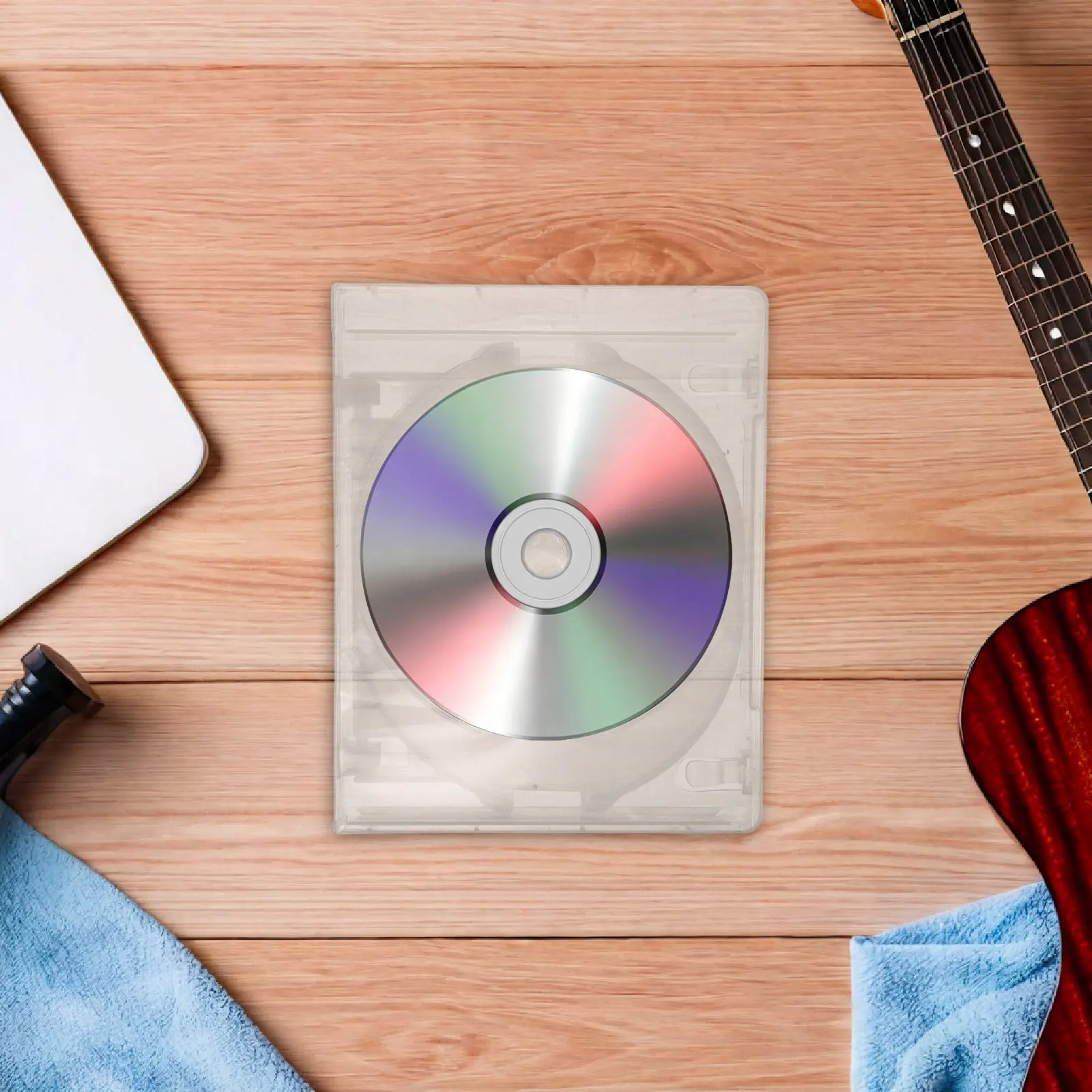120 슬롯 CD DVD 보관 케이스 정리함(분리형 칸막이 포함) 가정용 관리용 투명 뚜껑 회색