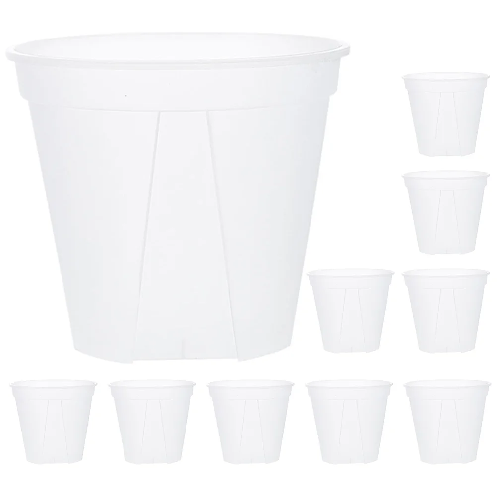 

10Pcs Clear Nursery Pots with Drainage Hole Transparent Plant Pot Flower Pot