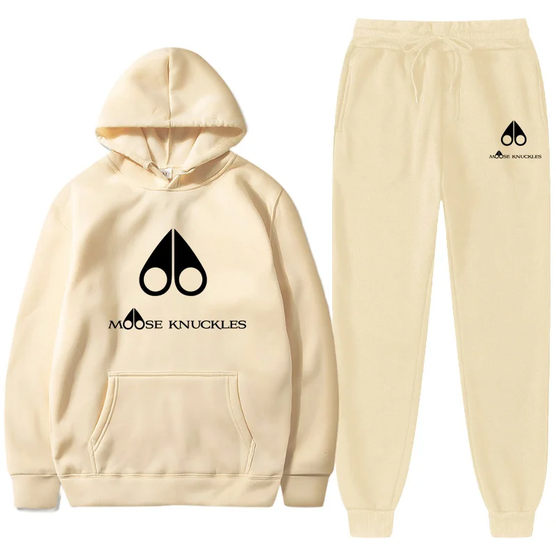 New Men's Sets Brand Track Suit Sports Casual Pullover 2pcs Training Suit Hoodie Sweatshirt+Sweatpant Work Wear Hunting Clothing