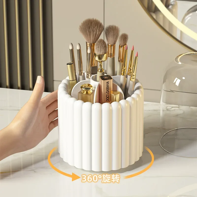 2025 360 Rotating Makeup Desktop Cosmetic Storage Organizer Large Capacity  Bathroom Portable Lipstick Makeup Brush Pen Holder 4