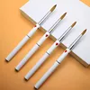 1PCS Manicure Drawing Brush Tools 6#8#10#12# Acrylic Nail Art Pen Pure Kolinsky Professional White Metal Heart Painting Sable 6