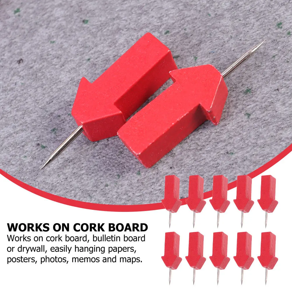 50Pcs 빨간색 화살표 푸시핀 압정 크리 에이 티브 작은 드로잉 핀 편지지 DIY 도구 사무실 홈 학교 게시판지도