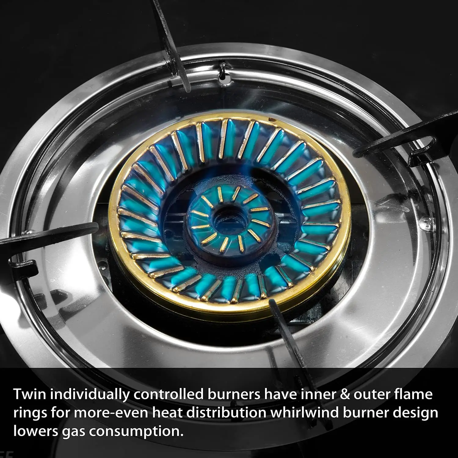 Burner Stove w/Auto Ignition LPG Tempered Glass Outdoor Propane Portable Camping Cooktop Range 2-Burner Gas Burner 4