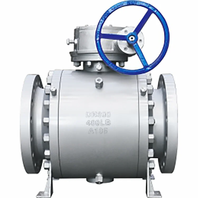 

Chemical field customized turbine stainless steel fixed high pressure flange ball valve type three