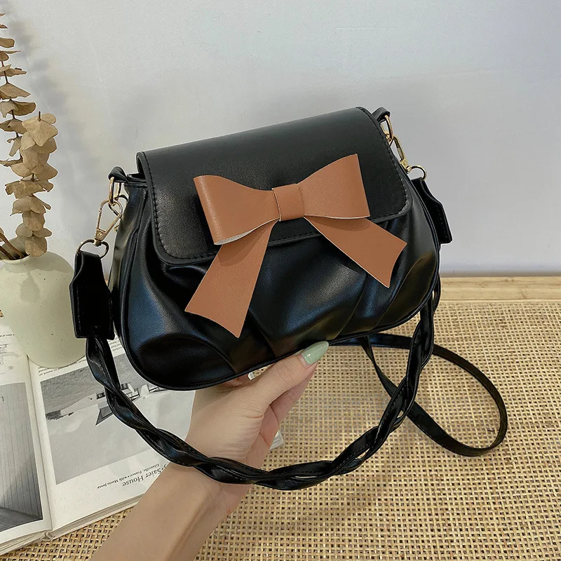 

Милая сумка с бантом и аксессуарами, Женский дизайнерский компактный кошелек с клапаном, сумки-тоуты, винтажная сумка через плечо, новинка