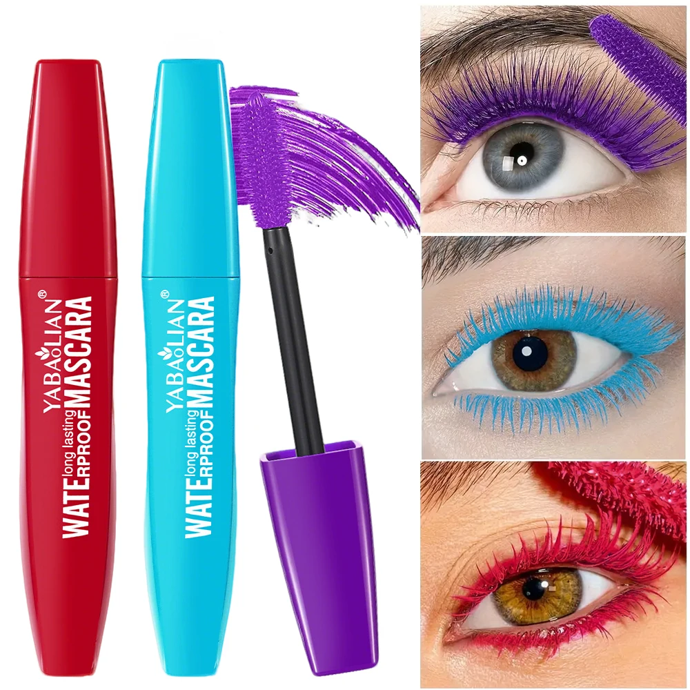 1/3Pcs Neutral Mascara, Color Mascara Waterproof, Thick and Curly, Not Easy to Smudge Eyeliner, Long-Lasting Makeup, Red, Blue, Purple