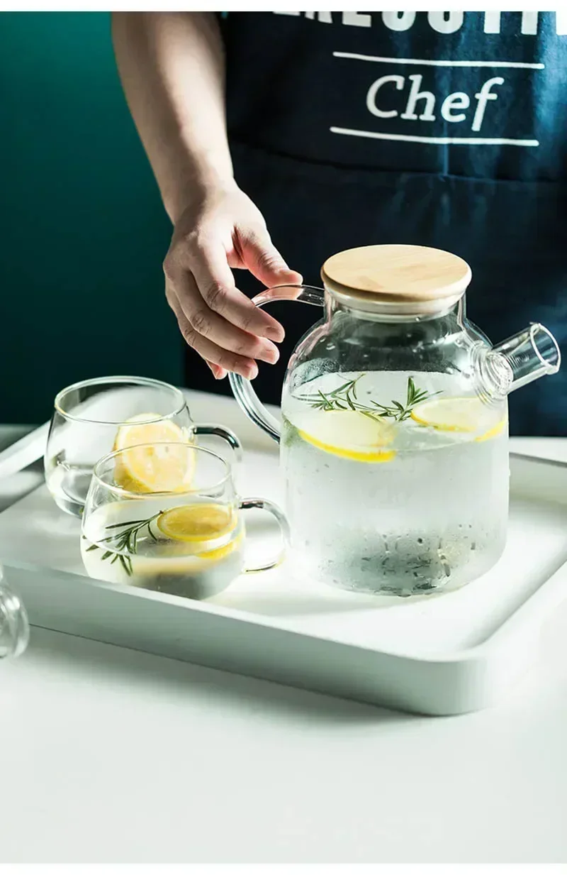 Description Picture 6 of item1.8L Transparent Borosilicate Glass Teapot Heat-Resistant Large Clear Fruits Tea Pot Flower Tea Puer Kettle Cup Office Home Tool