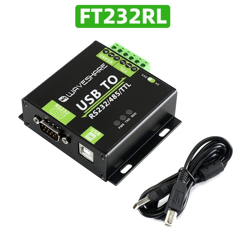 Waveshare Industrial USB To RS232 Serial Adapter Cable, USB Type A To Rs232 Serial Adapter Cable Usb Type To Db9 Male Port Ft232rl Chip 15m Length - View #3