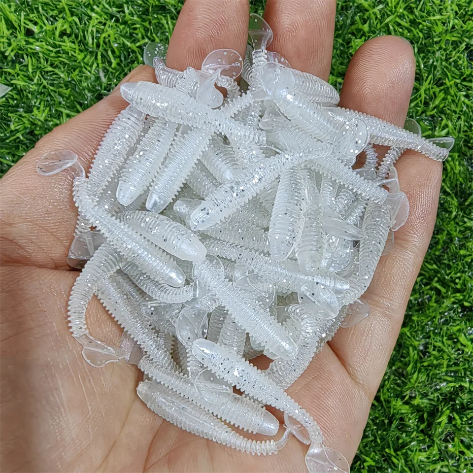 Swolfy 0,37 Stück Mini Soft Fishing Köder 3,5g/cm kleiner Schwanz Wurm Köder Wobbler Isca Pesca Karpfen Kunst köder Angel gerät – Detail 8