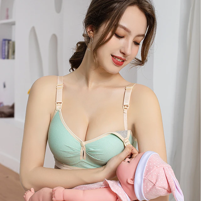 New Fashion Cotton Breastfeeding Bras Mothers Feeding Nursing Pregnancy  Women Open Buckle Underwear Maternity Clothes