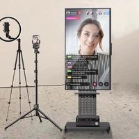 Rolling TV Floor Stand Vertical Horizontal Trolley TV Mount with Shelf for 32-65 Inch - Image 2