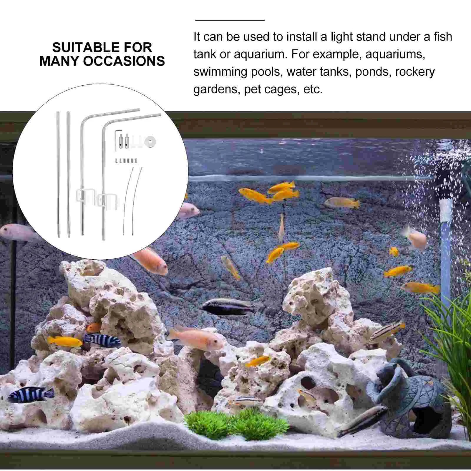 Light Aquarium Fish Tank Rack Stand Bracket Hangingholder Lamp Lighting Adjustable Aquatic Led Kit Aluminum Riserhigh Mount led lamp aquarium light aquarium lamp
