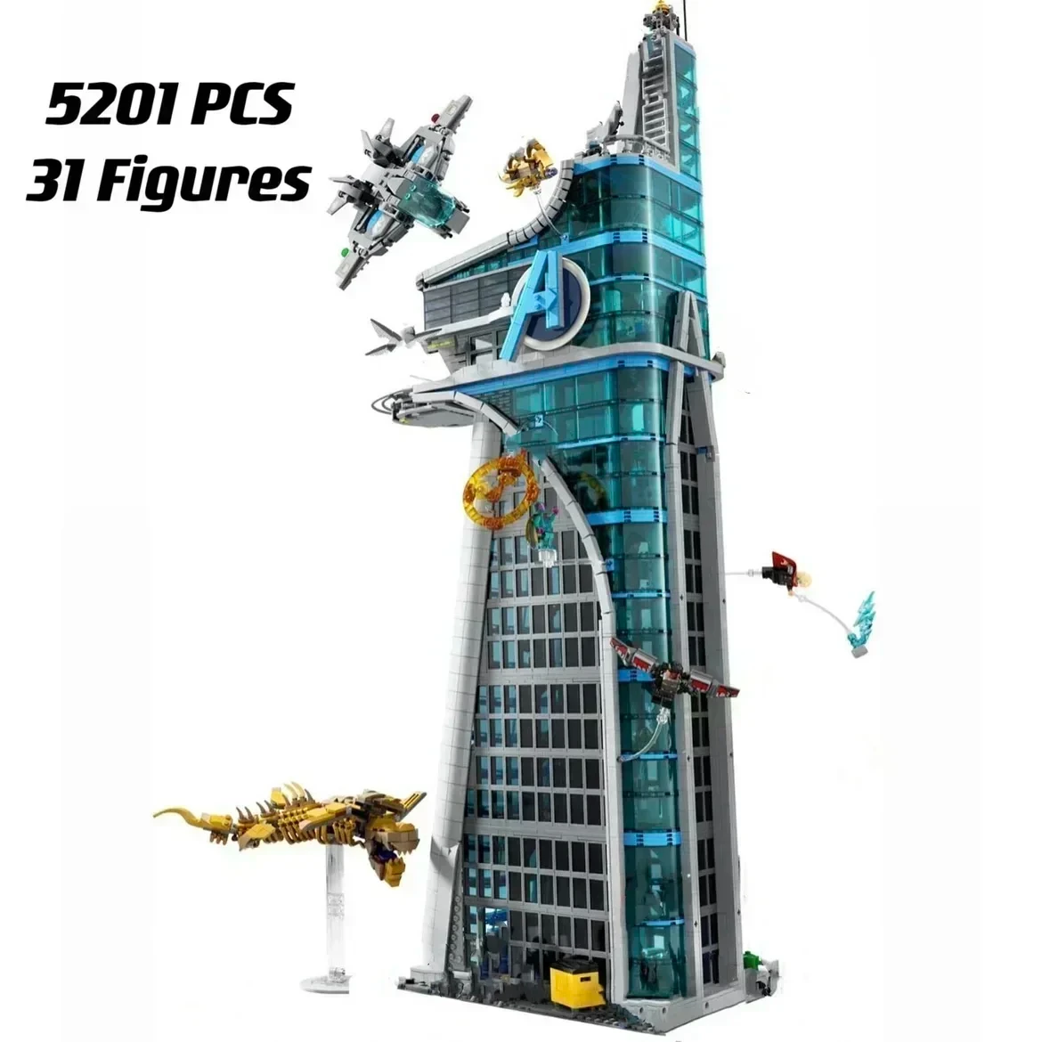 5201pcs 벽돌 디즈니 어벤저스 타워 76269 빌딩 블록 슈퍼 영웅 빌딩 모델 어린이를위한 장난감 조립 크리스마스 선물