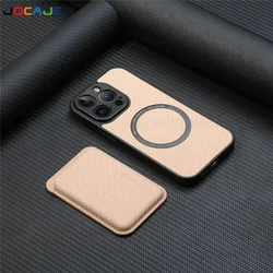 Magnetic Leather Card Holder Case with Magsafe Wireless Charging Compatibility for Oneplus 13 (Apricot)