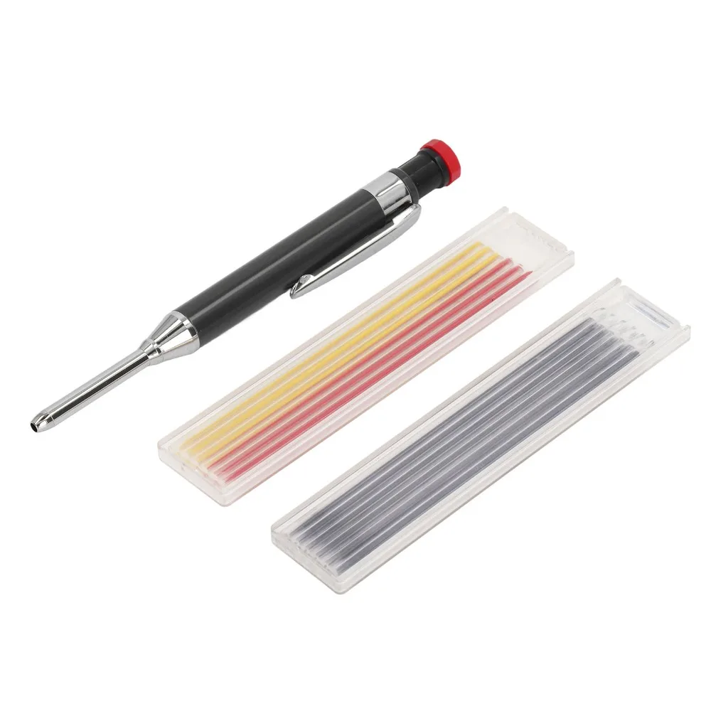 ABS 금속 재질 기계식 목수용 연필 세트 내장형 샤프너 2.8mm 심 헤비듀티 목수용 연필 자동 연필