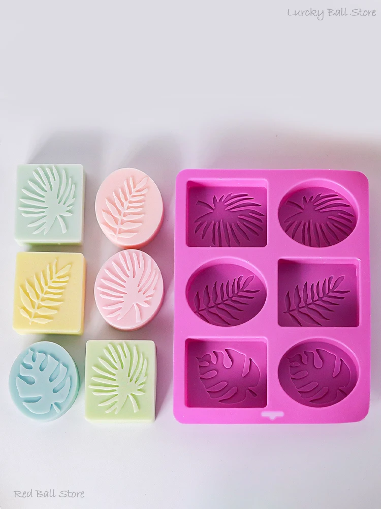 Description Picture 2 of item6 Cavity Oval/Square Leaf Shaped Silicone Soap Mold DIY Handmade Essential Oil Soap Making Supplies Mould Chocolate Cake Molds