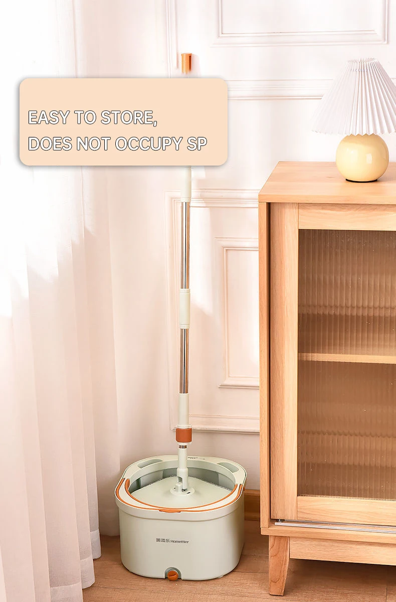 Mop Floor Clean Mop Household Hand-Free Rotary Mop Cleaning Hand Pressure Water-Absorbing Wet And Dry Dual-Use Flat Top Mop Set