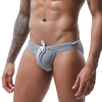남성 수영 트렁크 수영복, 스파 비치 속옷, 비키니 팬티, 비치 수영 반바지, 섹시한 로우 웨이스트, 서핑 브리프 복서