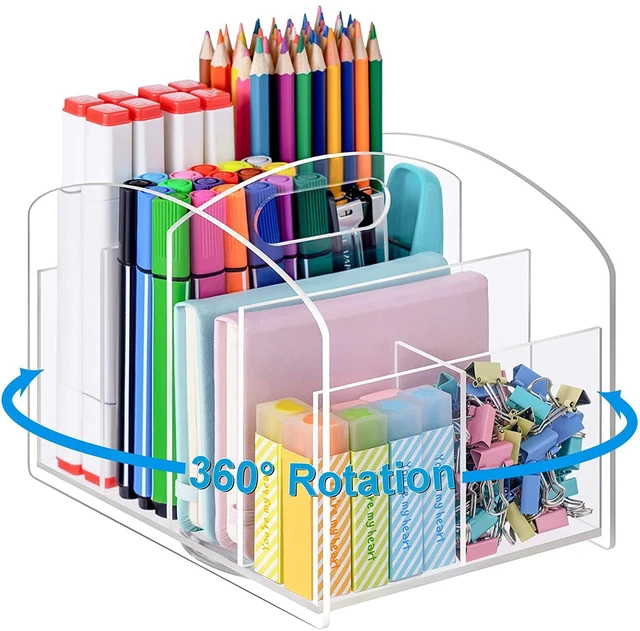 Desk Organizer Pens Brush Holder Pencil  Large Rotating Pen Organizer -  360 Pen - Aliexpress