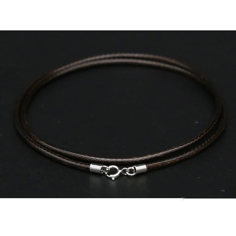 925 silver Black Leather Choker Cord 4