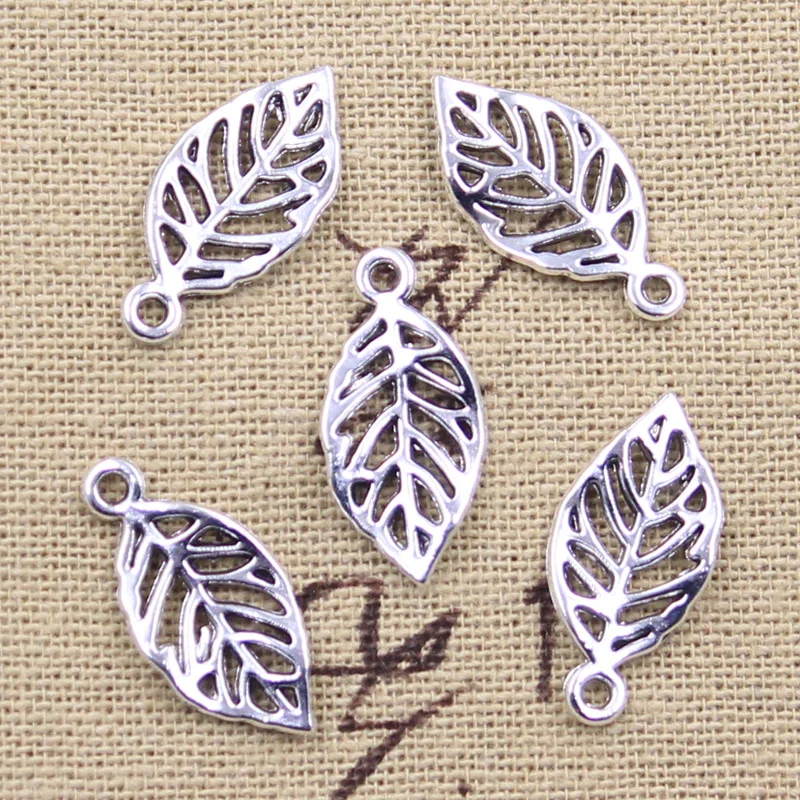 BEEFLYING 40 Ciondoli A Forma Di Foglia In Ottone – 4 Colori – 49.5 X 27.5 Mm – Per Gioielli Fai Da Te, Collane, Bracciali