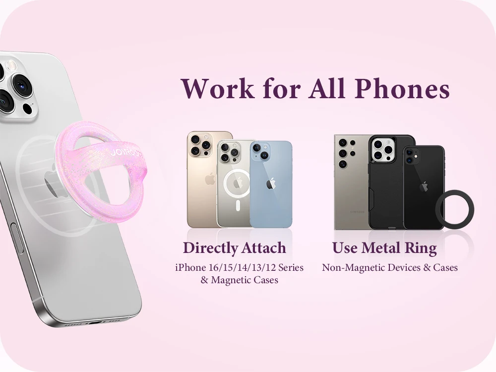 Joyroom Rotatable Magnetic Phone Holder Silicone Finger Loop Phone Grip For iPho