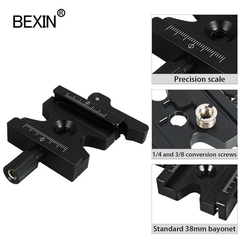 BEXIN Double Lock Mounting camera Plate Clamp Quick Release Plate Clamp Adjustable Knob Adapter For Arca Swiss Tripod Ball Head camera clamp camera tripod plate camera tripod adapter camera mount plate camera base plate tripod adapter mount