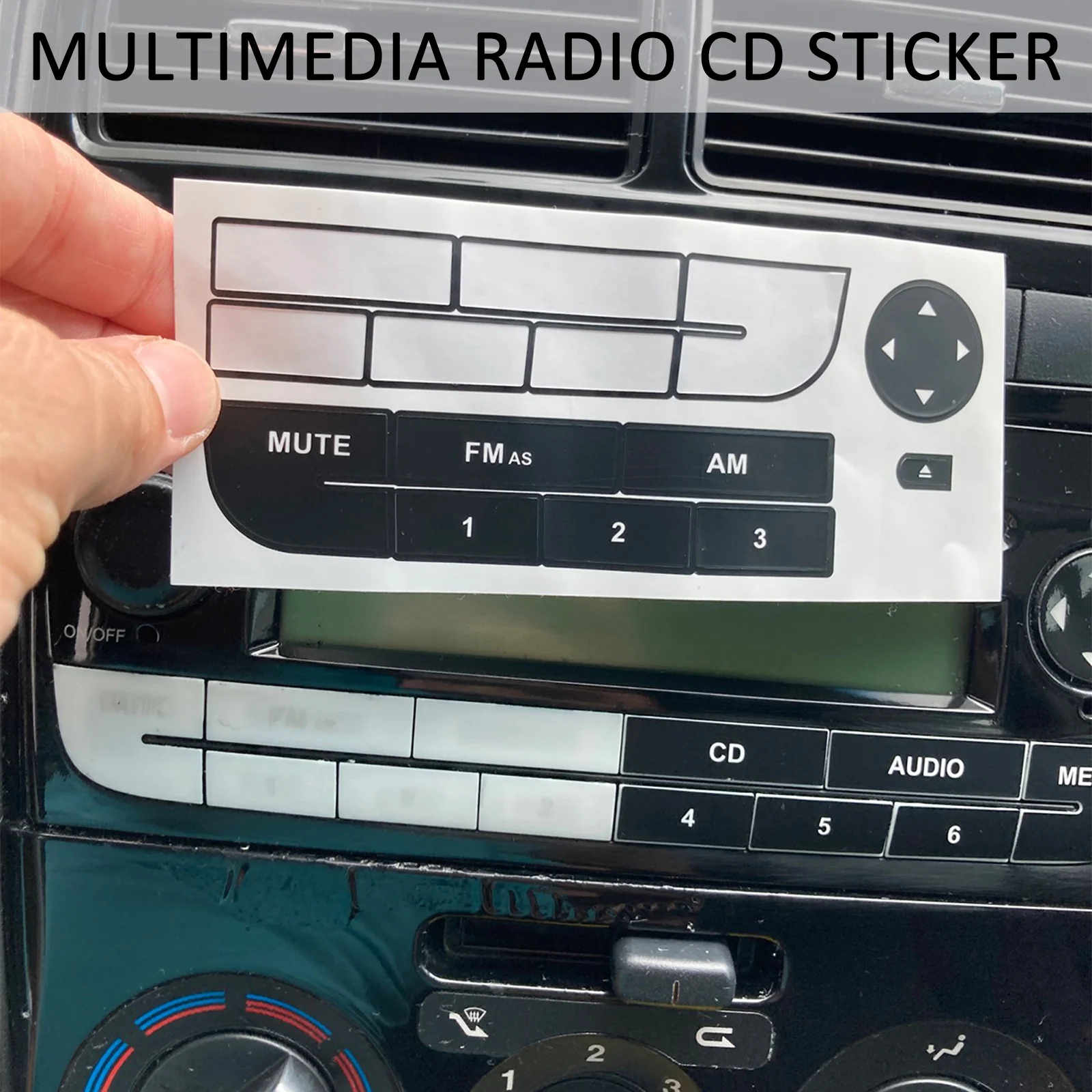 CarRadioButtonRepairStickerForFiatGrandPuntoRadioStereoWorn