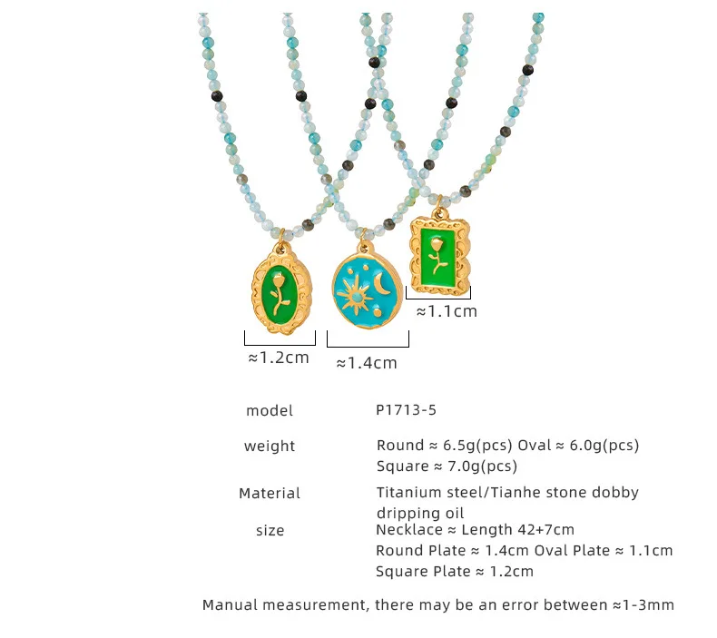 Amaiyllis Licht Luxus Naturstein Perlen handgemachte Perlen Öl Anhänger Halskette Schmuck – Detail 1